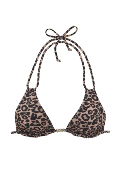 Bikinis|Vivance Triangel-Bikini-Top schwarznougatbedruckt