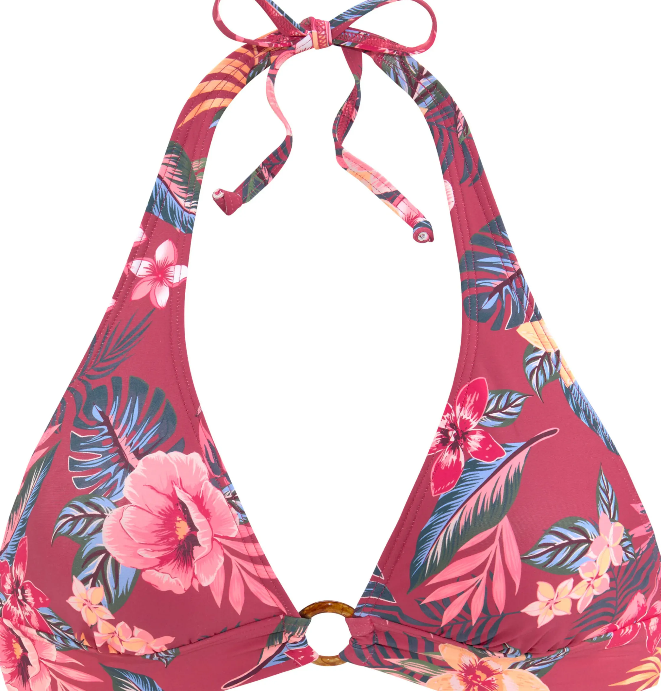 Bikinis|s.Oliver Triangel-Bikini-Top rostrot-bedruckt