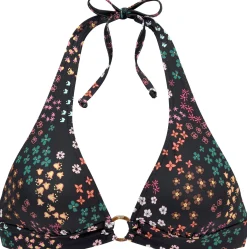 Bikinis|s.Oliver Triangel-Bikini-Top schwarz-bedruckt