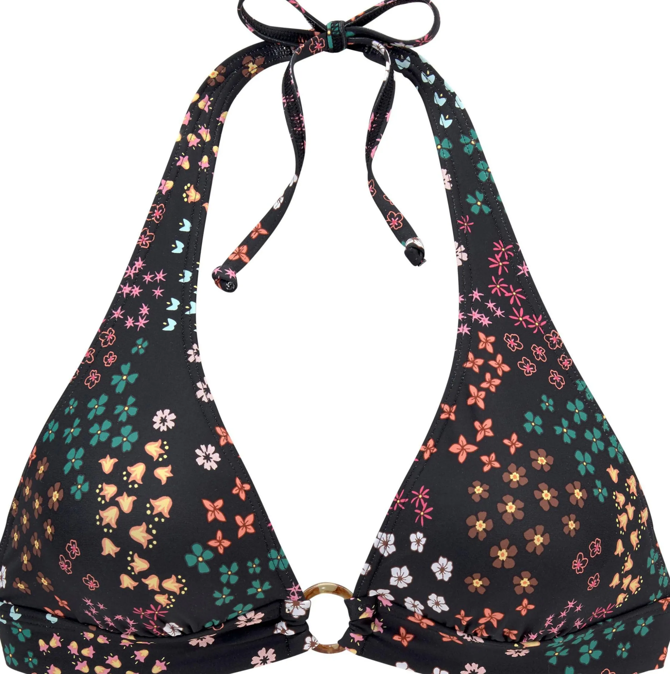 Bikinis|s.Oliver Triangel-Bikini-Top schwarz-bedruckt