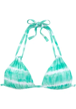 Bikinis|s.Oliver Triangel-Bikini-Top türkis-weiß