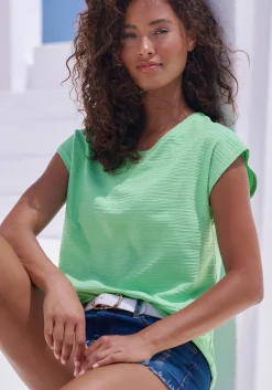Strandmode|Shirts|Vivance T-Shirt grün,creme