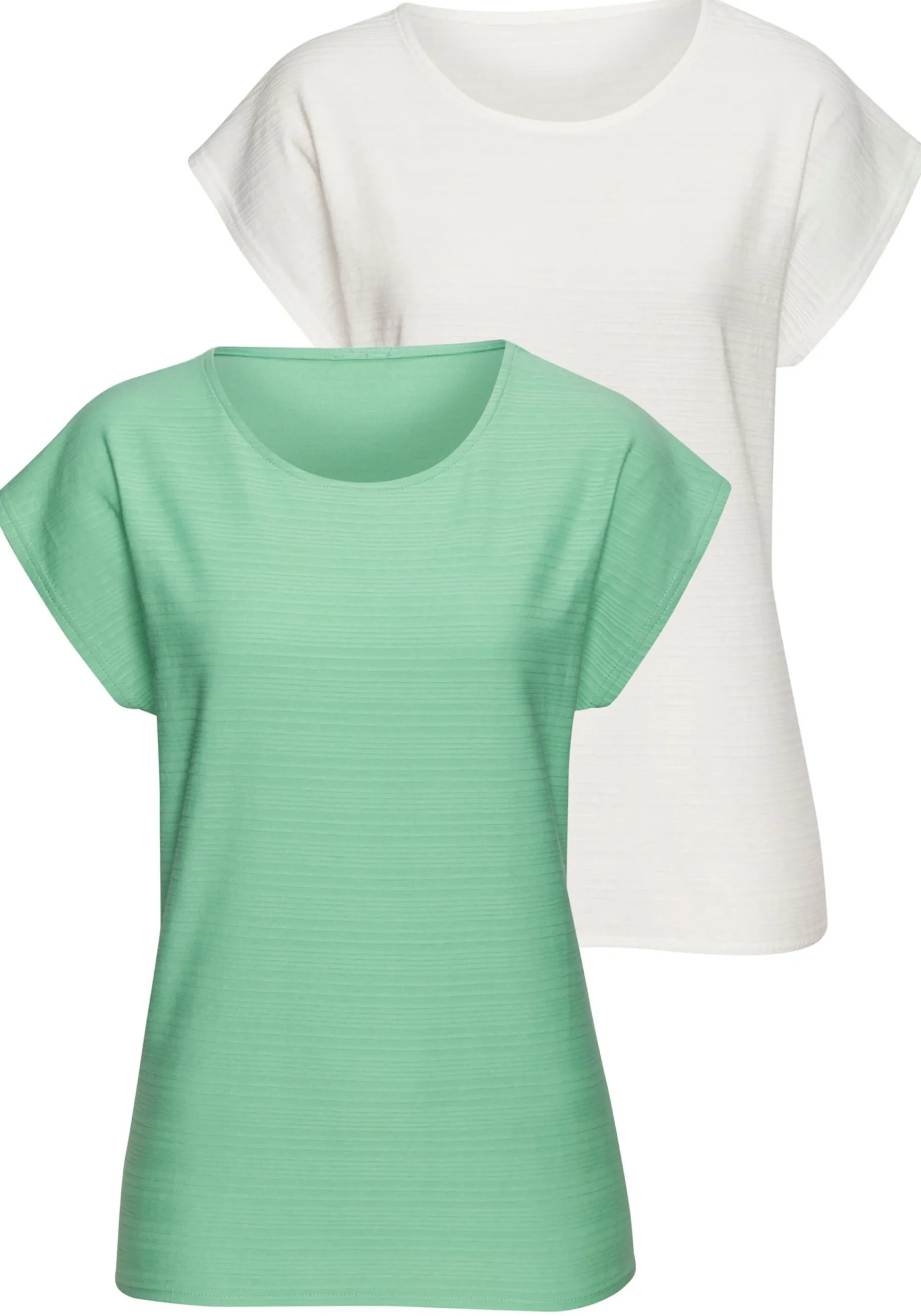 Strandmode|Shirts|Vivance T-Shirt grün,creme