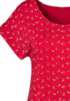 Strandmode|Shirts|LASCANA T-Shirt rot,dunkelgrau