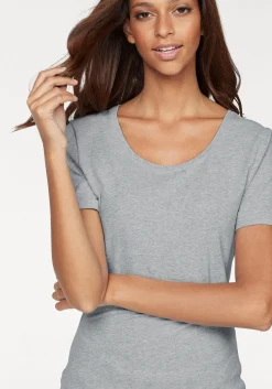 Shirts|Vivance T-Shirt grau-meliert,schwarz