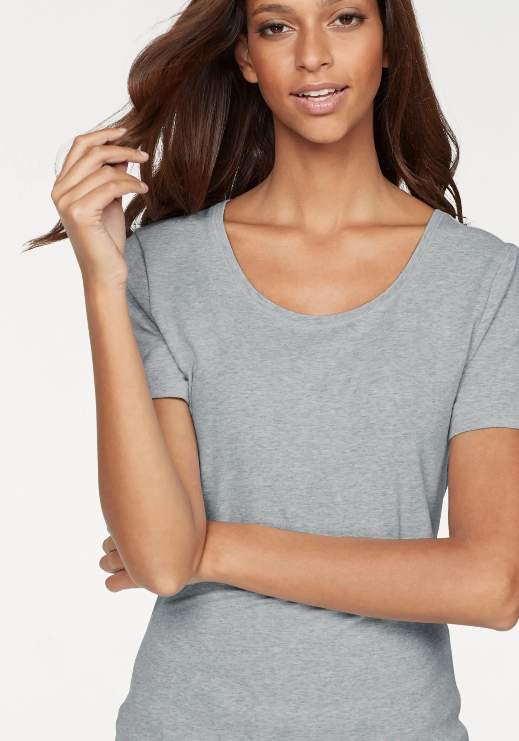 Shirts|Vivance T-Shirt grau-meliert,schwarz