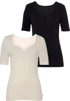Strandmode|Vivance T-Shirt creme,schwarz