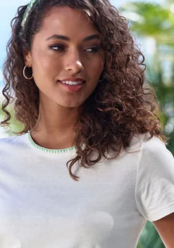 Strandmode|Vivance T-Shirt grün,creme