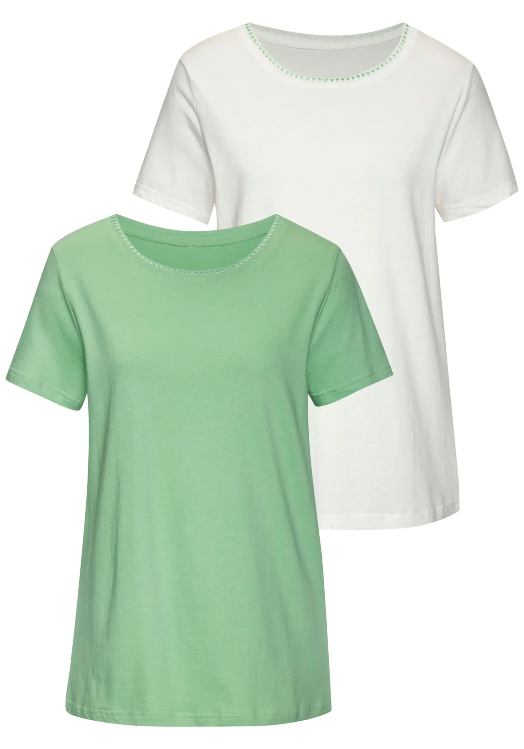 Strandmode|Vivance T-Shirt grün,creme