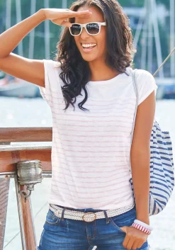Shirts|Beachtime T-Shirt weiß-navy,weiß-rosé