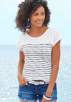Shirts|Beachtime T-Shirt weiß-navy,weiß-rosé