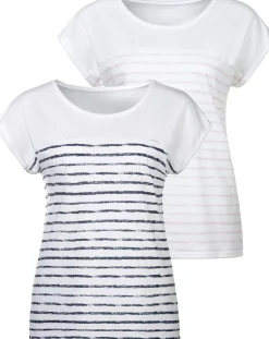 Shirts|Beachtime T-Shirt weiß-navy,weiß-rosé