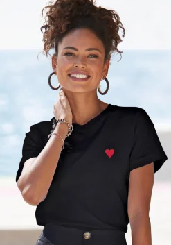 Strandmode|LASCANA T-Shirt schwarz