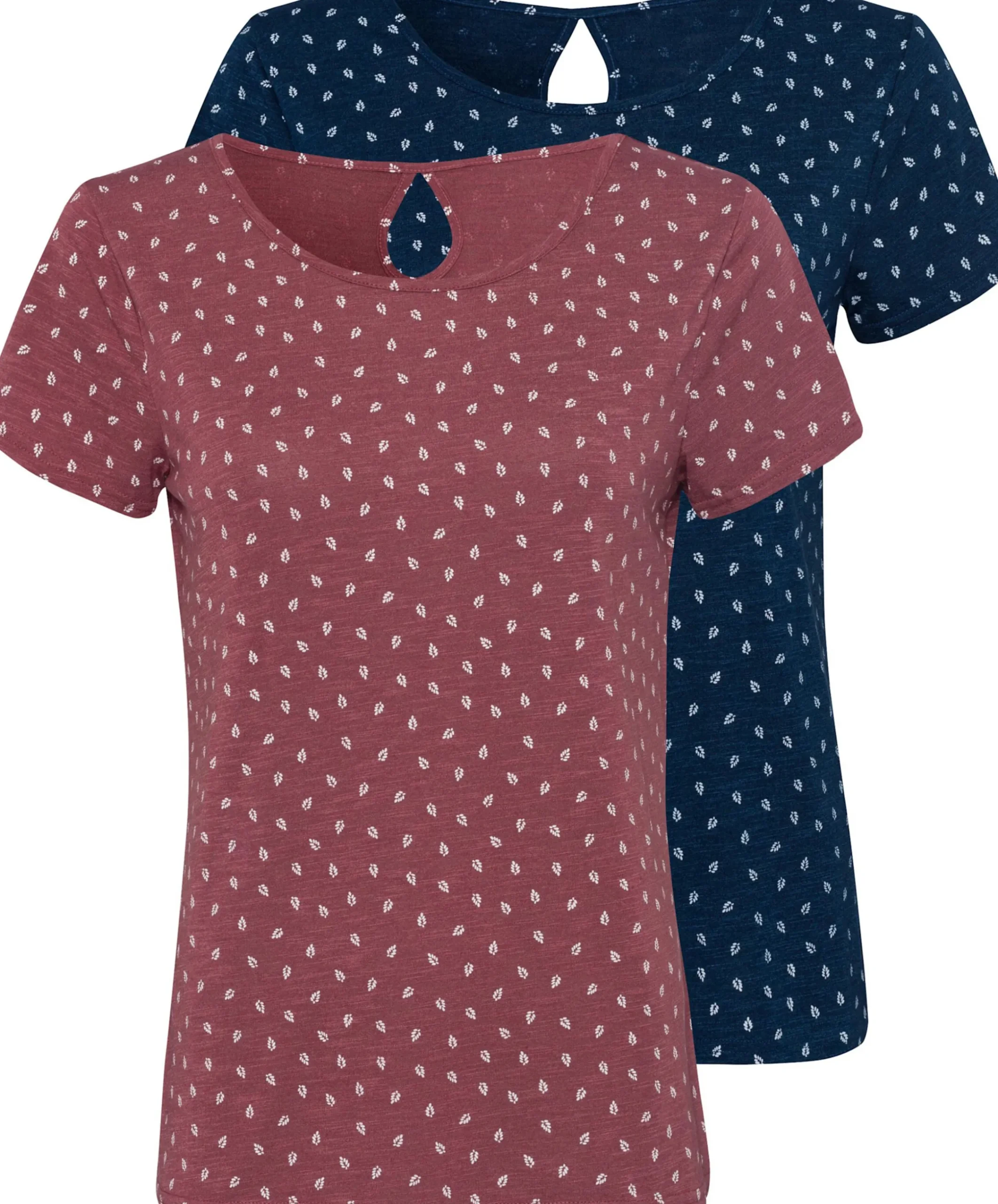Shirts|LASCANA T-Shirt beere-gemustert,navy-gemustert