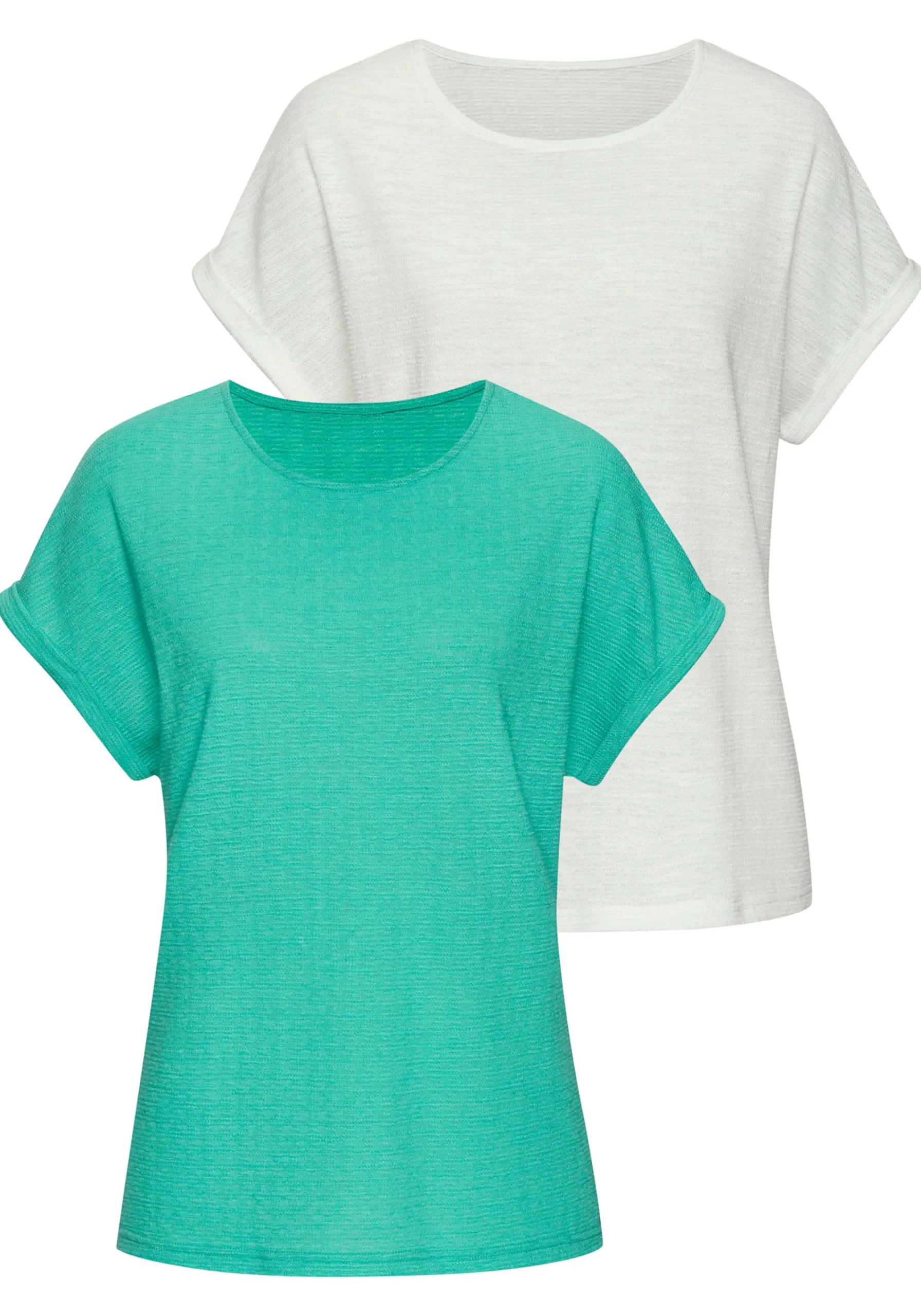 Strandmode|Shirts|Vivance T-Shirt türkis,weiß
