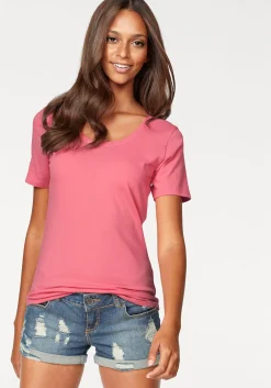 Strandmode|Shirts|Vivance T-Shirt apricot,weiß