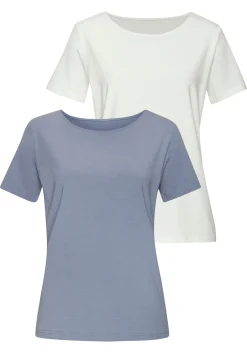 Strandmode|LASCANA T-Shirt hellblau,creme