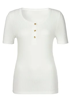 Strandmode|Shirts|LASCANA T-Shirt creme