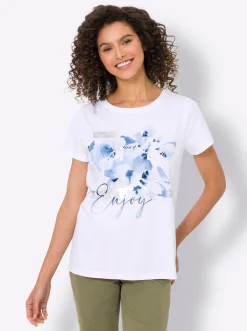 Strandmode|heine T-Shirt aus reiner Baumwolle weiß