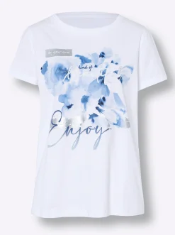 Strandmode|heine T-Shirt aus reiner Baumwolle weiß