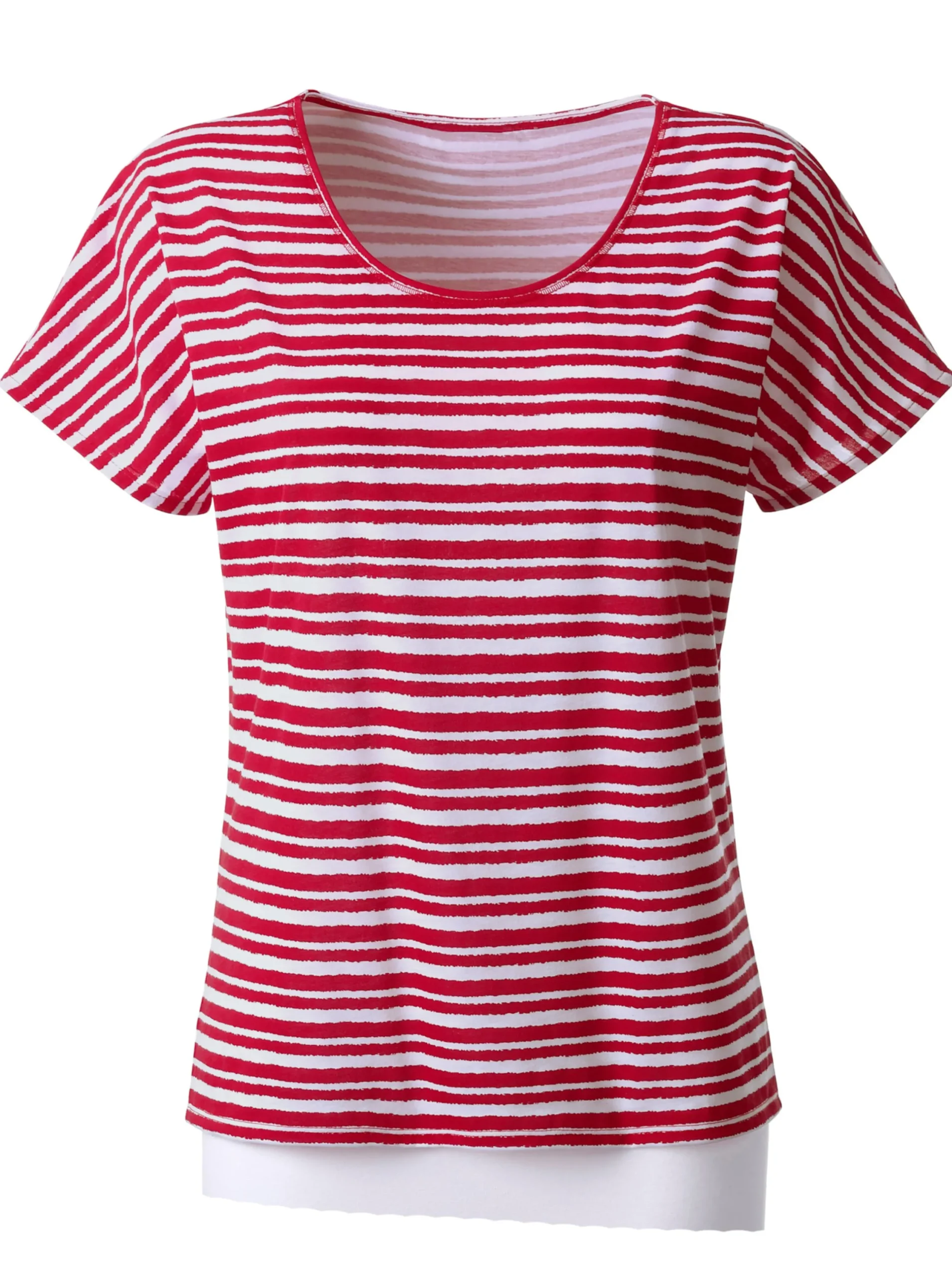 Shirts| T-Shirt im Streifen-Dessin rot-gestreift