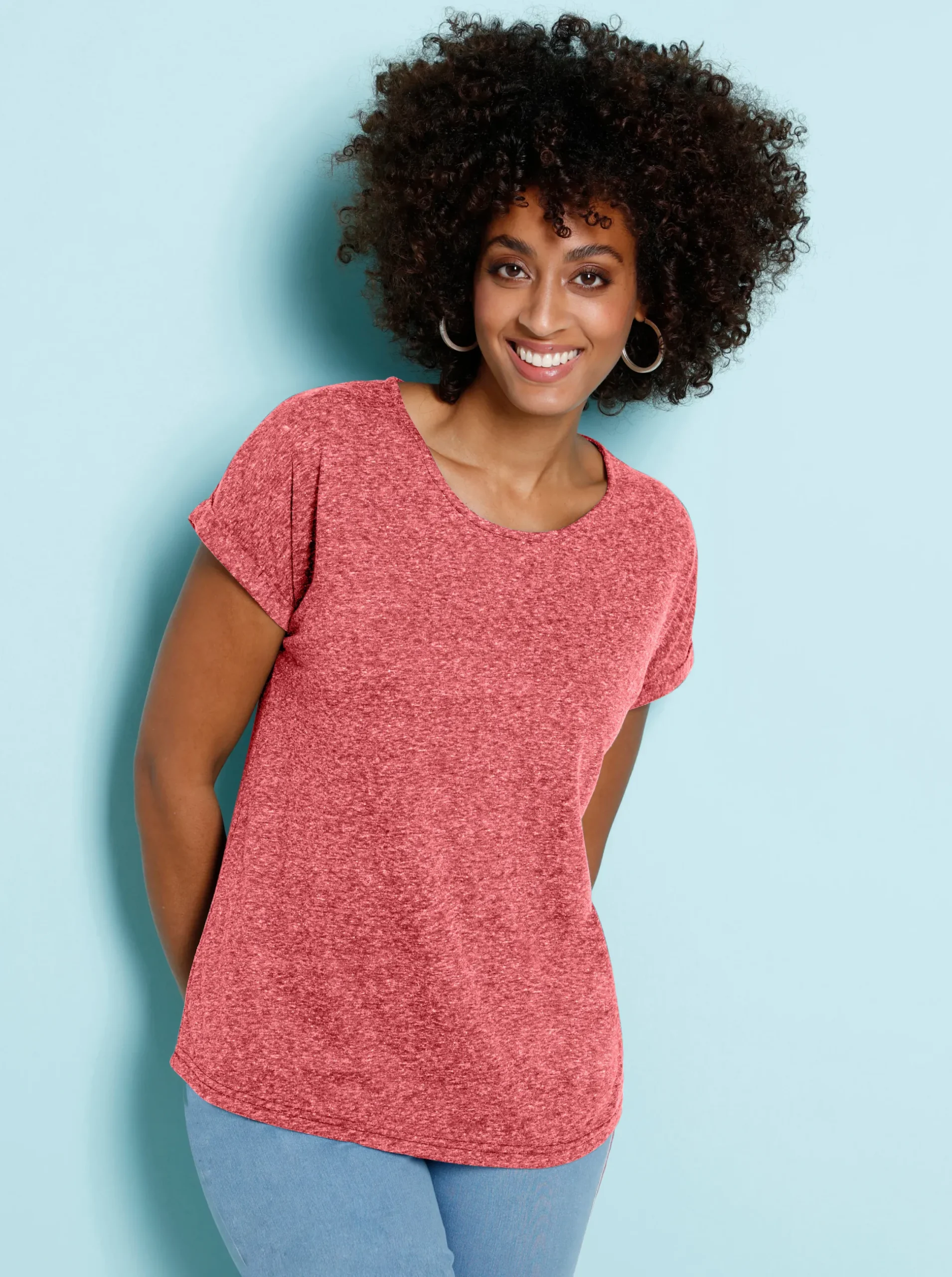 Shirts| T-Shirt in Melange-Optik hummer