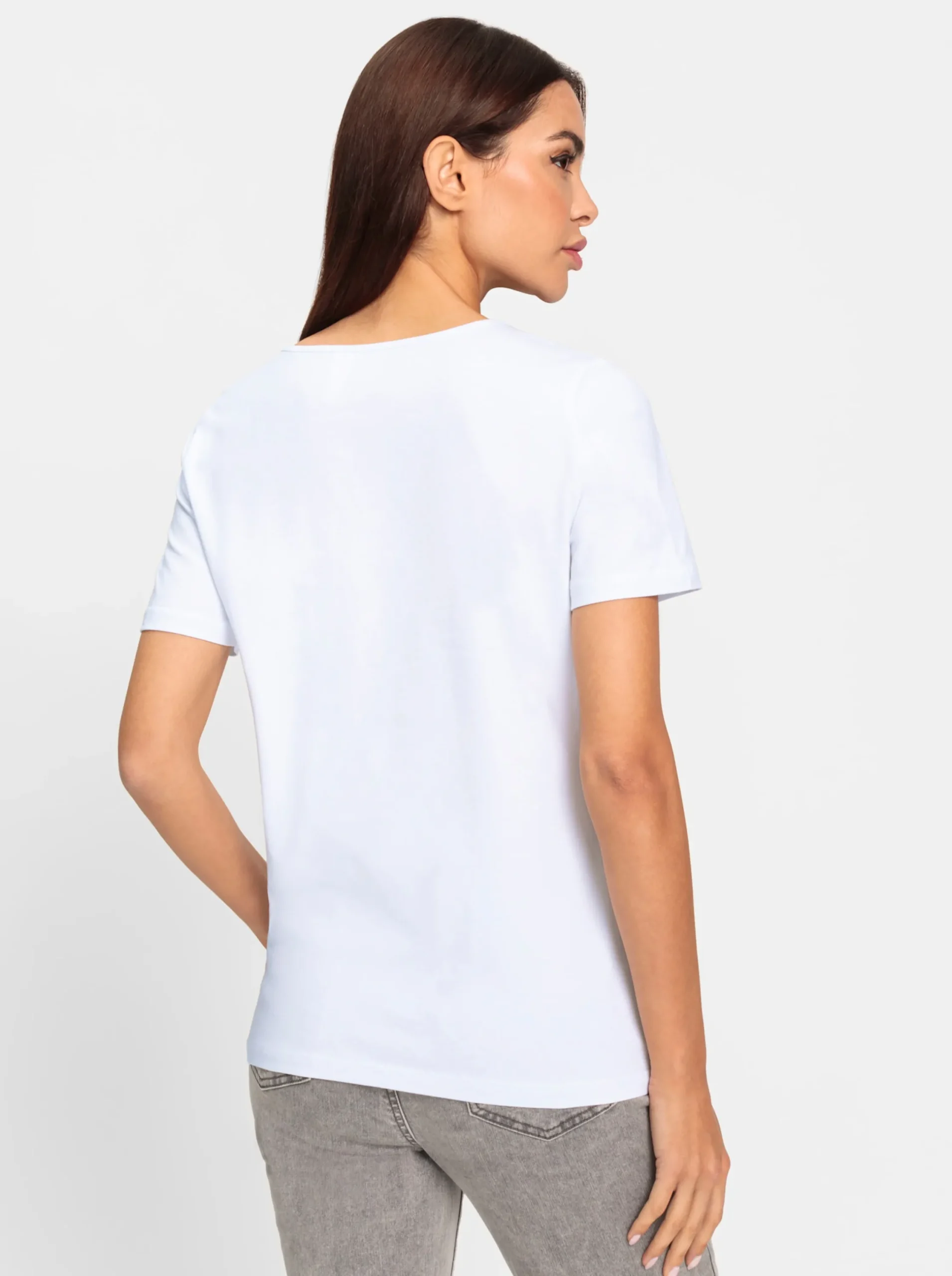 Shirts|heine T-Shirt Mit Glitzersteinchen weiß