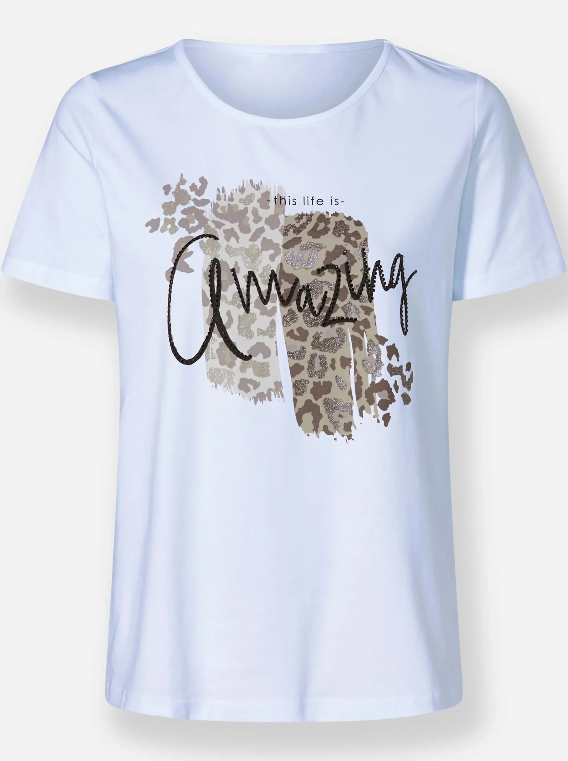Shirts|heine T-Shirt Mit Glitzersteinchen weiß