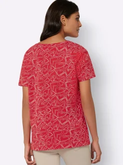 Shirts| T-Shirt mit Herzchen-Dessin erdbeere-bedruckt