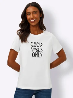 Shirts|heine T-Shirt mit Schriftzug weiß
