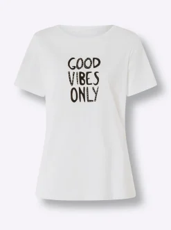 Shirts|heine T-Shirt mit Schriftzug weiß
