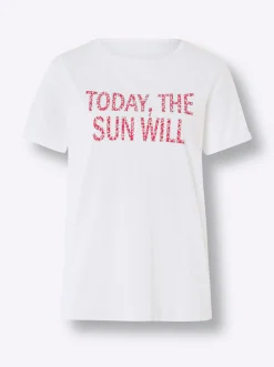 Shirts|heine T-Shirt mit Schriftzug weiß
