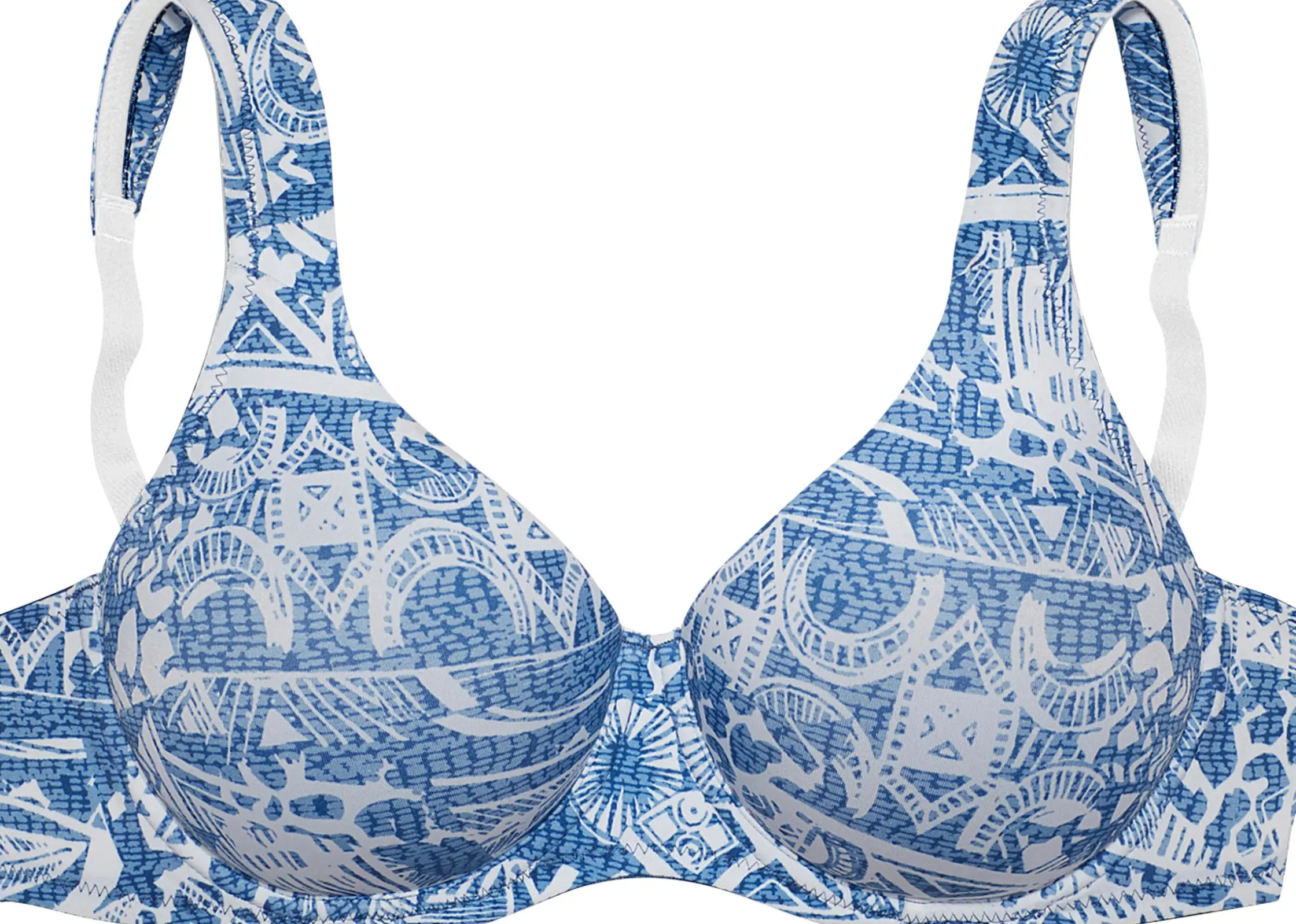 Bhs|Nuance T-Shirt-BH blau-weiß-bedruckt