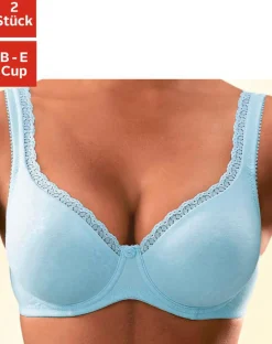 Bhs|petite fleur T-Shirt-BH hellblau+weiß