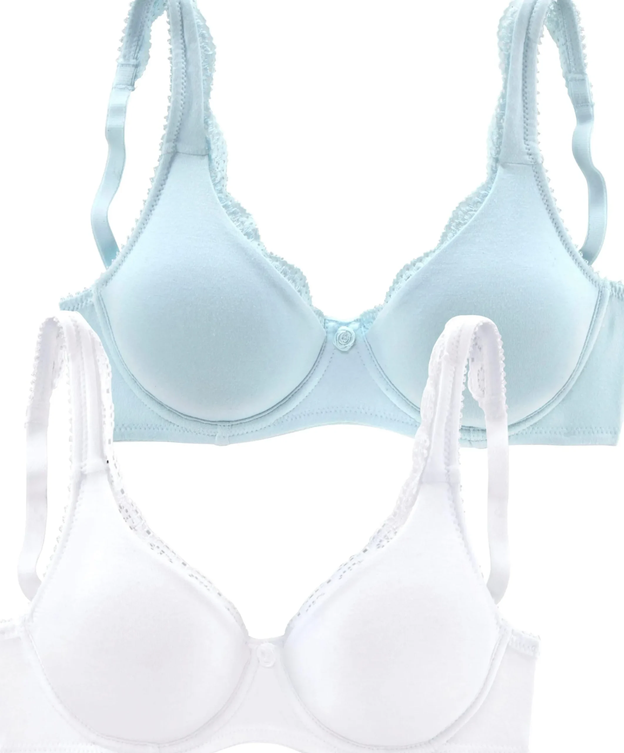 Bhs|petite fleur T-Shirt-BH hellblau+weiß