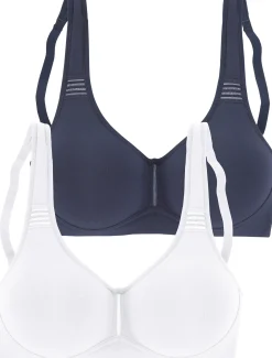 Bhs|petite fleur T-Shirt-BH marine+weiß