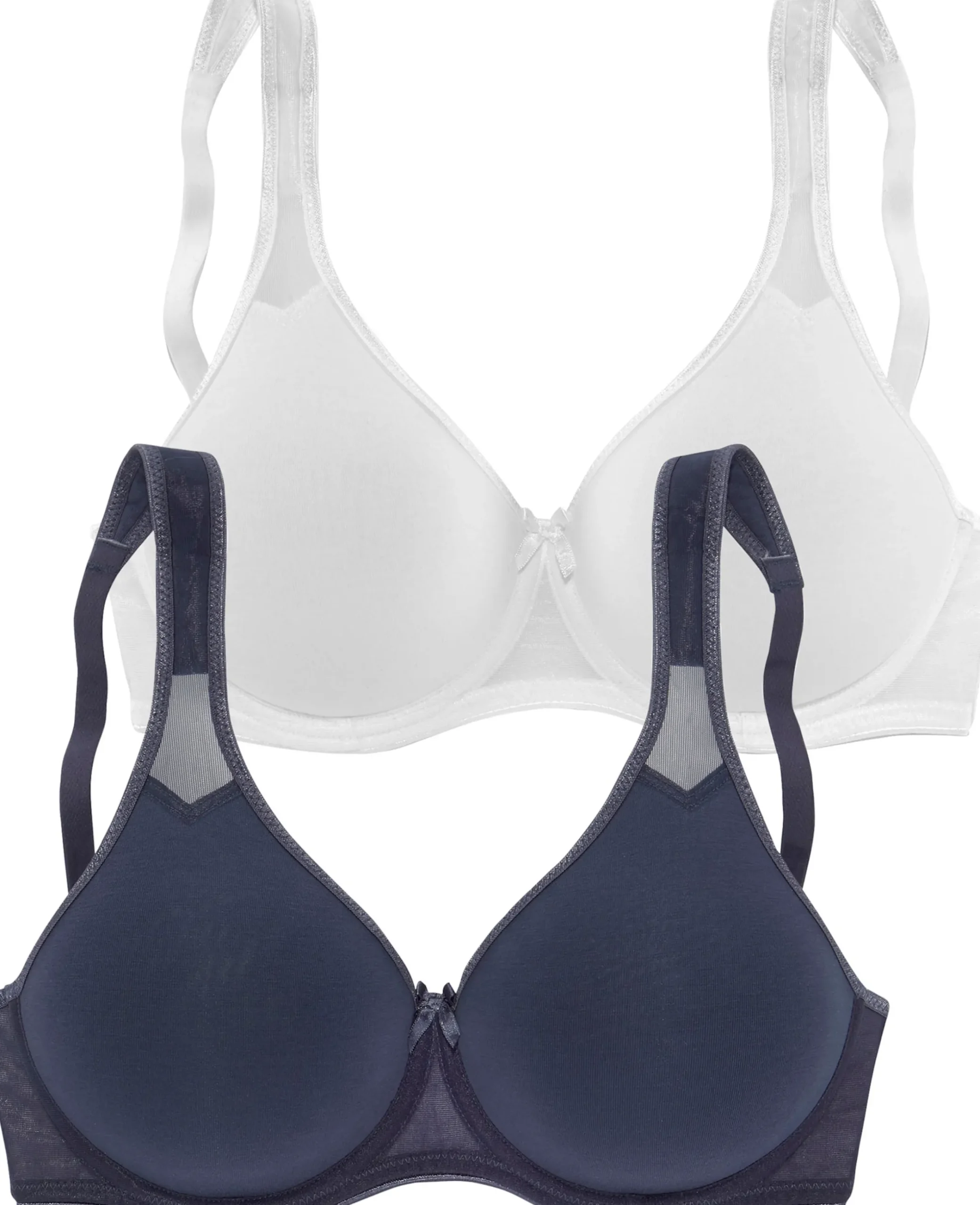 Bhs|petite fleur T-Shirt-BH marine+weiß