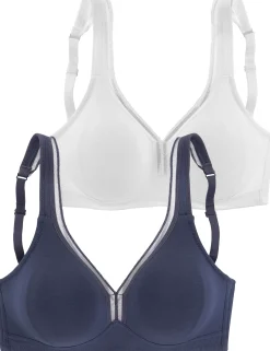 Bhs|petite fleur T-Shirt-BH marine+weiß