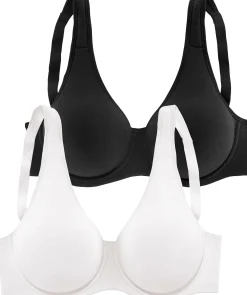 Bhs|petite fleur T-Shirt-BH weiß+schwarz