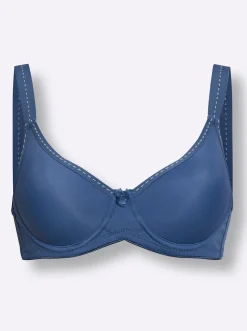 Bhs|wäschepur T-Shirt-BH mit Bügel jeansblau+elfenbein