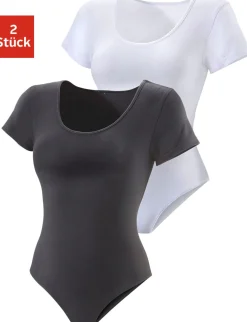 Strandmode|Vivance T-Shirt-Body schwarz,weiß