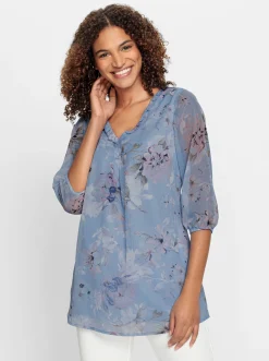 Blusen| Tunika bleu-bedruckt