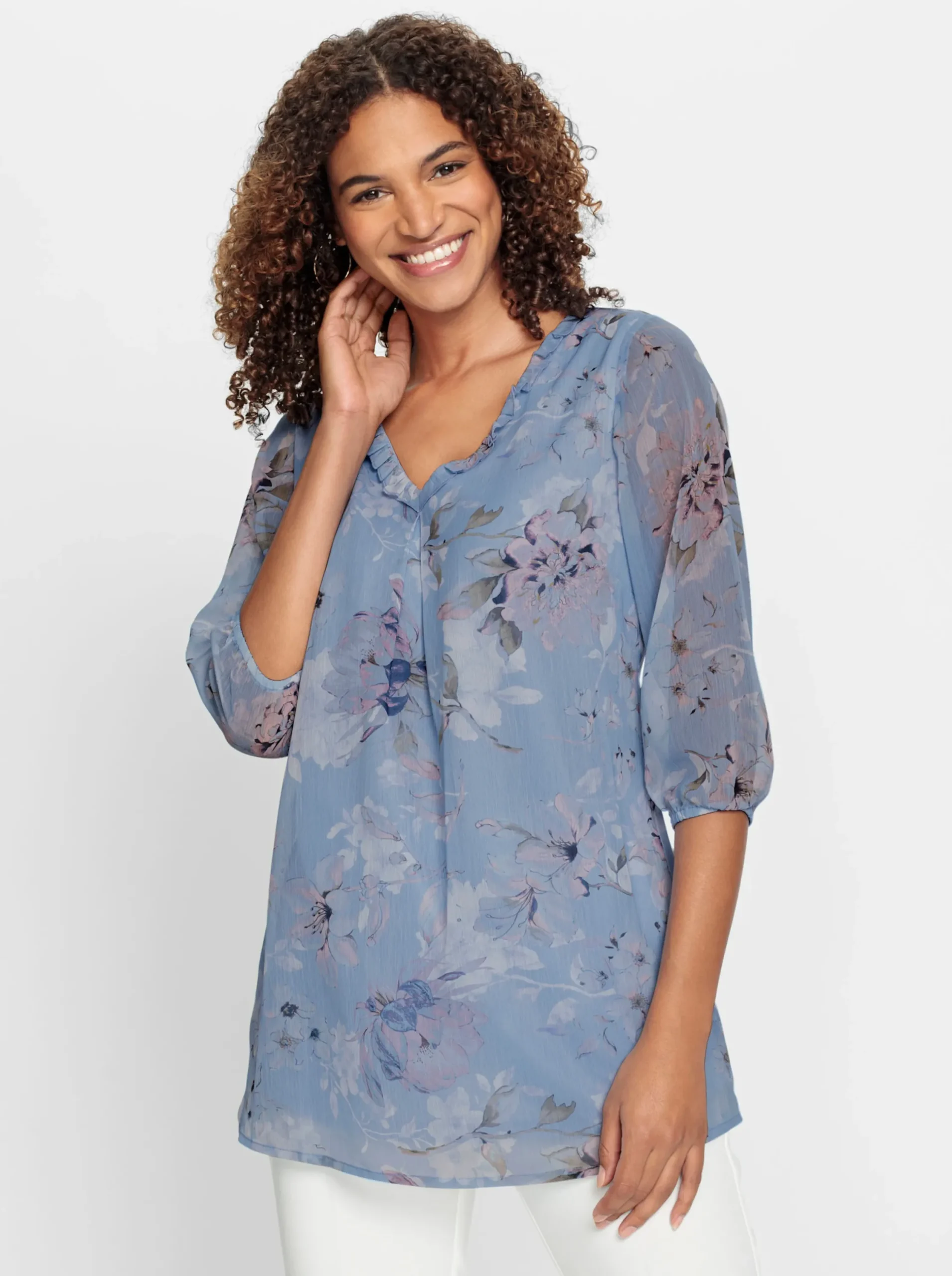 Blusen| Tunika bleu-bedruckt