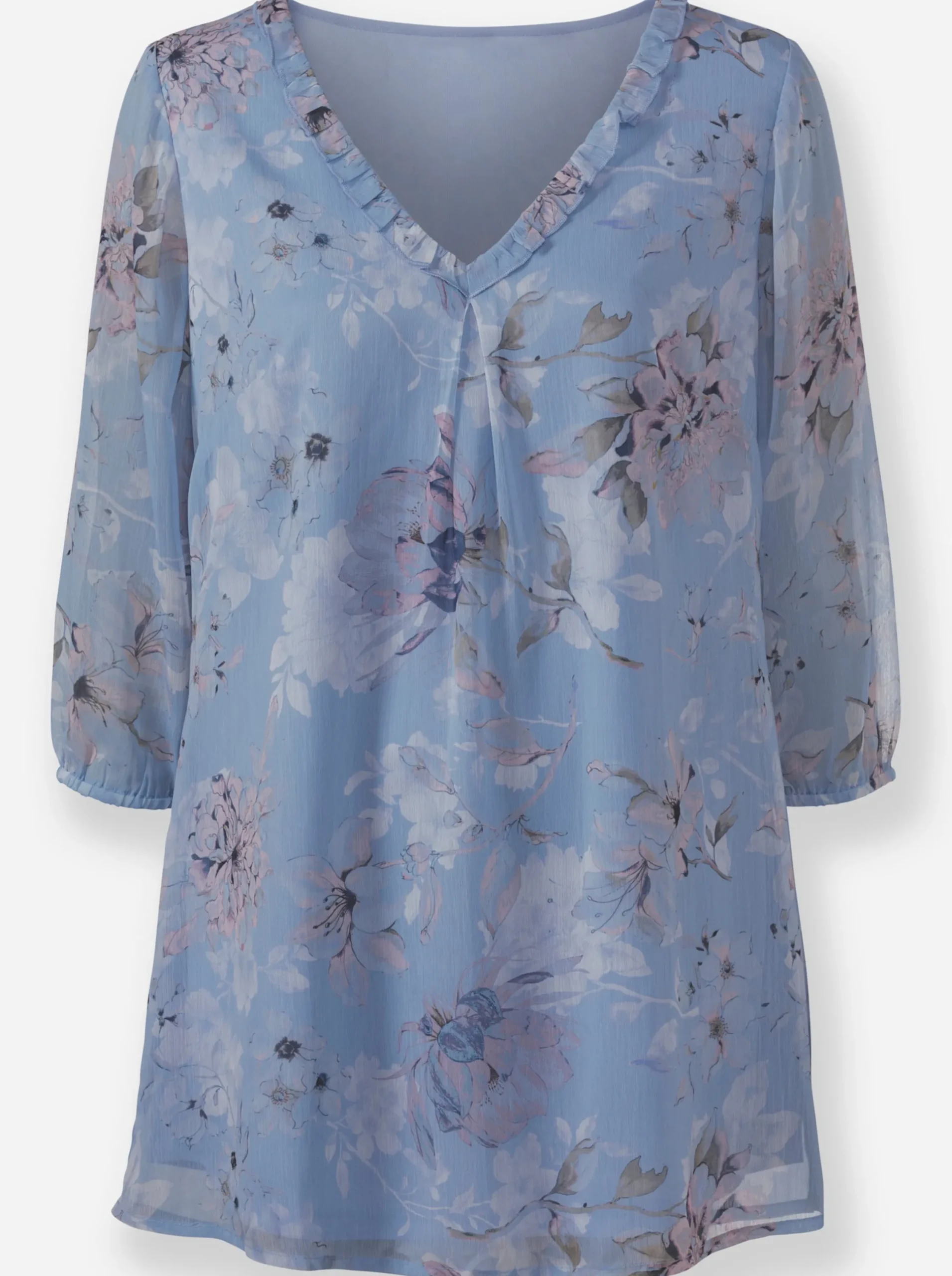 Blusen| Tunika bleu-bedruckt