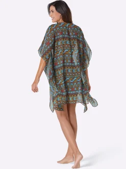 Strandkleider|feel good Tunika aquamarin-terra-bedruckt
