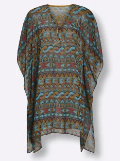 Strandkleider|feel good Tunika aquamarin-terra-bedruckt