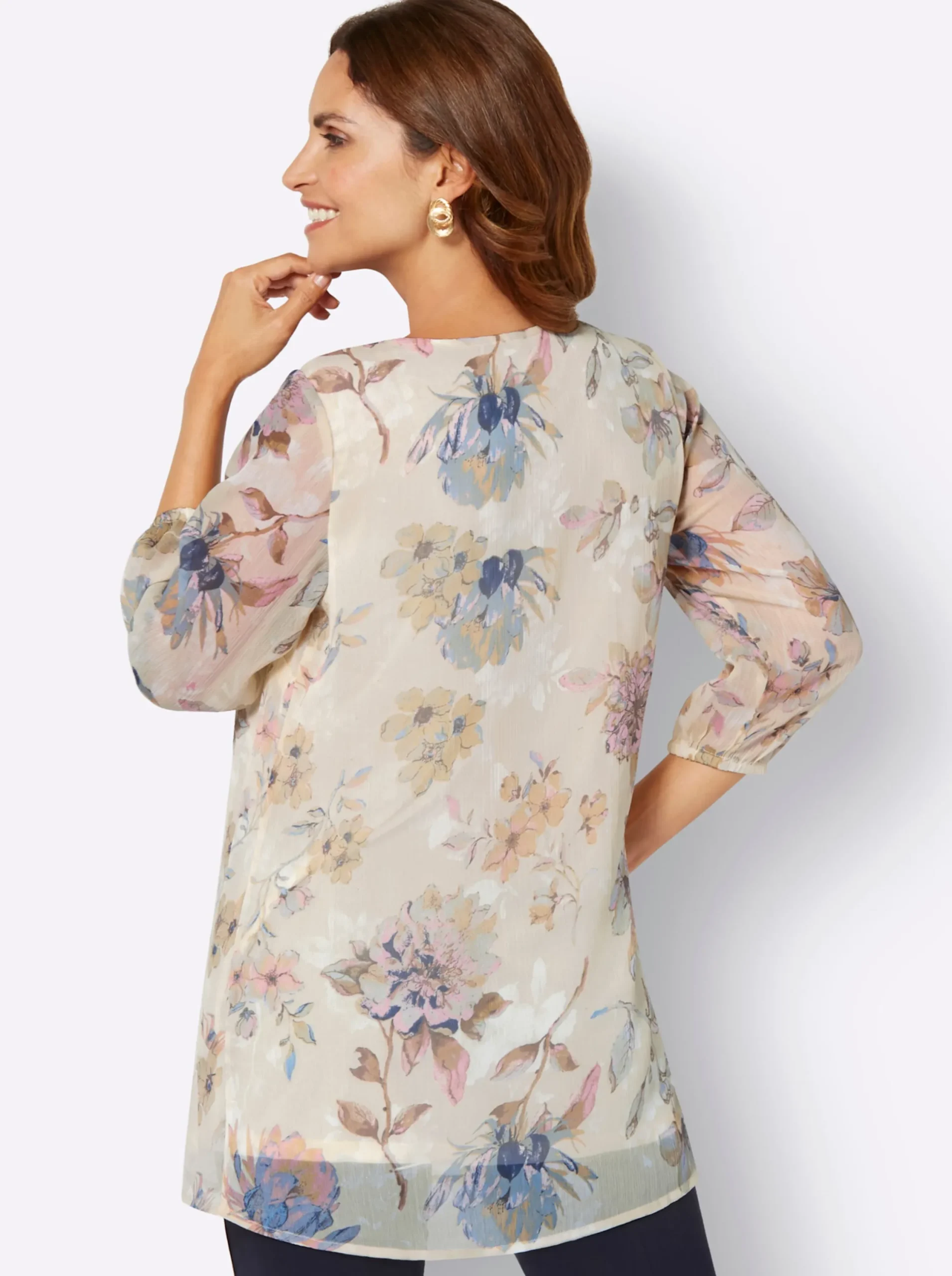 Blusen| Tunika sand-bedruckt