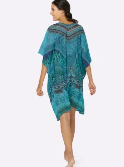 Strandmode|Blusen|Sunflair Tunika türkis-gemustert