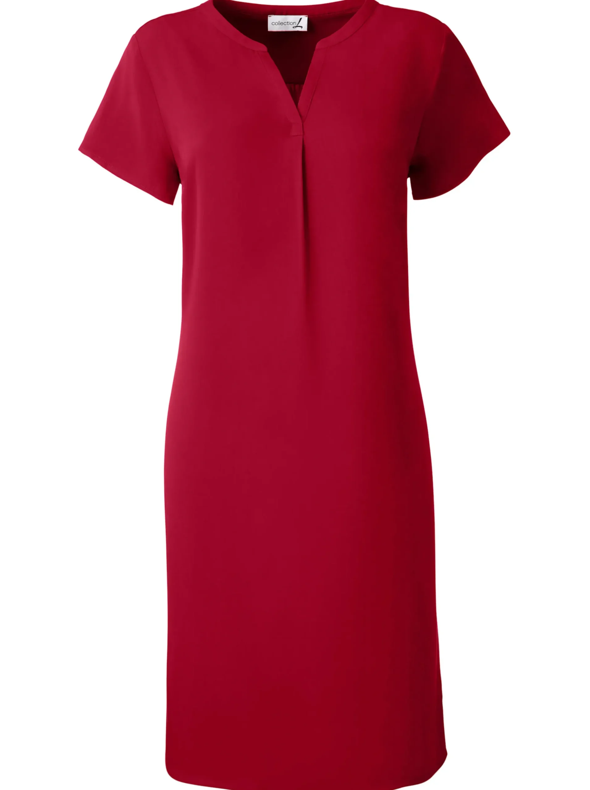 Strandkleider|Basics| Tunikakleid in gerader Schnittform rot