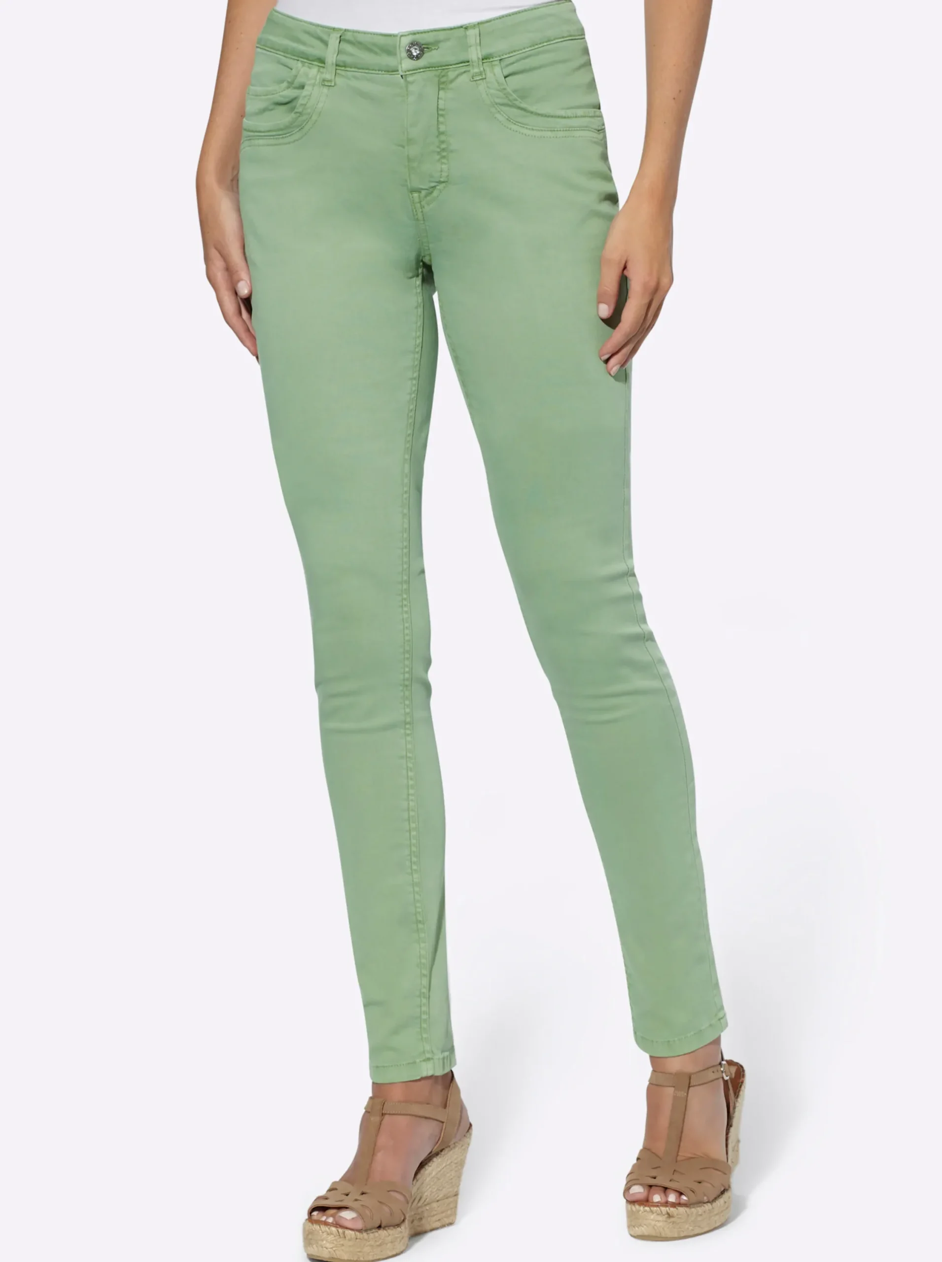 Hosen|heine Twill-Hose eucalyptus